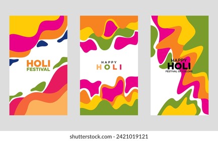 Holi festival social media post Template Collection. for cover, flyer, social media. vector illustration