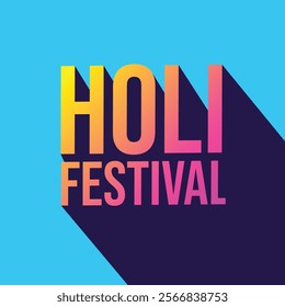 Holi Festival template design with  colorful modern typography for banner, poster, greeting card. Holi logo, sticker, label, tag for Hindian cultural holiday party.