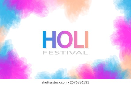 Holi festival Watercolor background, vector art illustration.