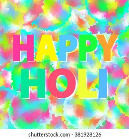 Holi festive. Happy holi. Indian culture. Spring holiday. Holi celebration card. Bright color powder splash. Colorful holi vector illustration. Holi holiday background.