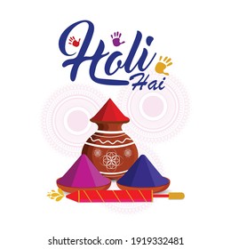 	
Holi flat design and background illustration