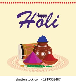 	
Holi flat design and background illustration
