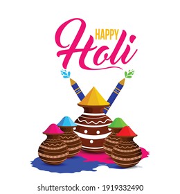 	
Holi flat design and background illustration