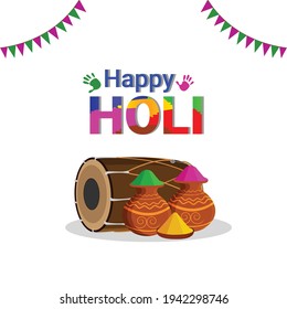 	
Holi flat design and background illustration