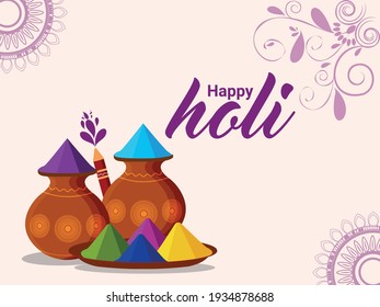 	
Holi flat design concept greeting card