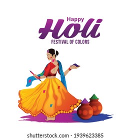 	
Holi-Flachdesign-Grußkarte