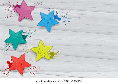 Holi flat lay isolated on gray wooden background. Hand drawn collection for web site,greeting card,poster,placard and wallpaper. Creative art concept, vector illustration eps 10