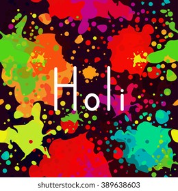 Holi greeting vector decorative card