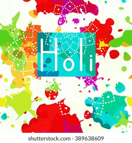 Holi greeting vector decorative card