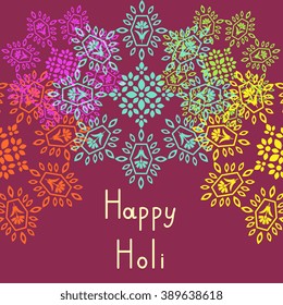 Holi greeting vector decorative card