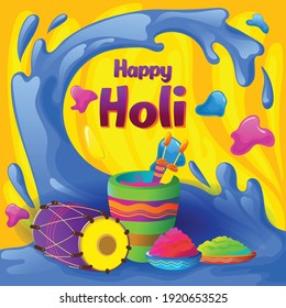 Saludos de Holi con salpicaduras de colores