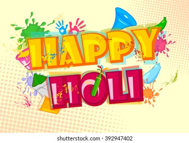 Holi Hai meaning its Holi, festival of colors . Vector illustration