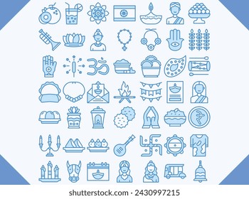 holi icon design for web and business design dewali