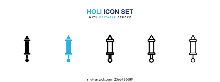 Holi icons vector collection pack.