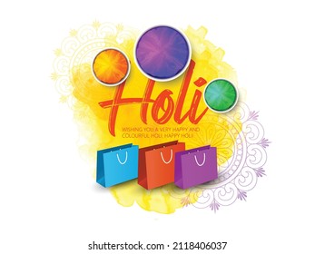 Holi Illustration Of Abstract Colorful Background, Happy Holi Color Festival Of India Celebration, Banner, Poster, Card