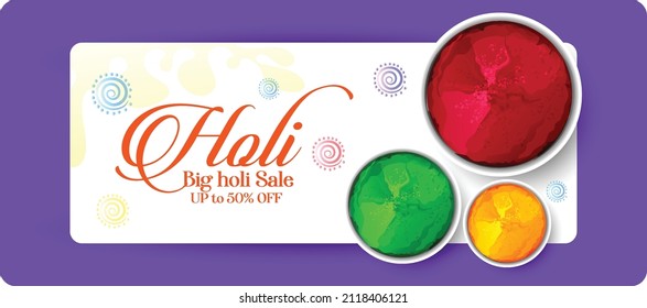 Holi Illustration Of Abstract Colorful Background, Happy Holi Color Festival Of India Celebration, Banner, Poster, Card