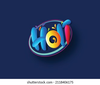 Holi Illustration Of Abstract Colorful Background, Happy Holi Color Festival Of India Celebration, Banner, Poster, Card