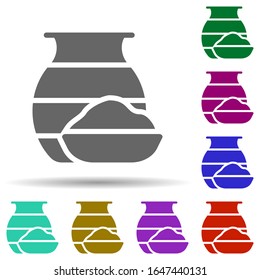 Holi in multi color style icon. Simple glyph, flat vector of world religiosity icons for ui and ux, website or mobile application