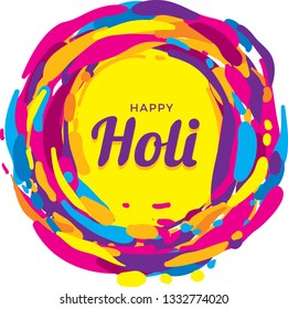 Holi poster design. It is a Hindu spring festival, originating from the Indian subcontinent, celebrated predominantly in India and also known as festival of colours.