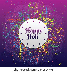 Holi poster design. It is a Hindu spring festival, originating from the Indian subcontinent, celebrated predominantly in India and also known as festival of colours.