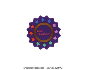 Holi rangoli icon 3d illustration render