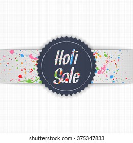 Holi Sale blue Emblem with white Ribbon