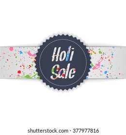 Holi Sale Festival Banner with color Splashes