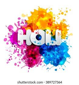 Holi spring festival of colors vector design element and sign holi. Can use for banners, invitations and greeting cards