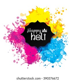 Holi spring festival of colors vector design element and sign holi. Can use for banners, invitations and greeting cards