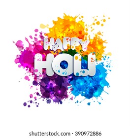 Holi spring festival of colors vector design element and sign holi. Can use for banners, invitations and greeting cards