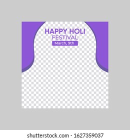 Holi template for social media. Eps10 vector