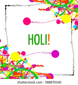 Holi Vector Background, Indian Festival of Colors