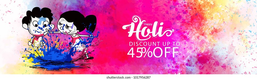 Holi,Creative Flyer, Banner design for Indian Festival of Colours, Holi celebration