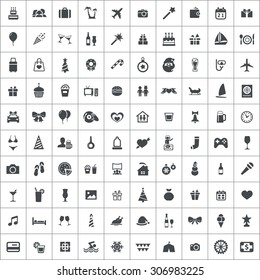 holiday 100 icons universal set for web and mobile