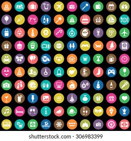 holiday 100 icons universal set for web and mobile