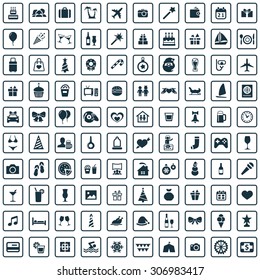 holiday 100 icons universal set for web and mobile