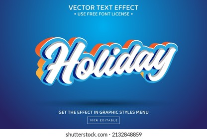 Holiday 3D editable text effect template