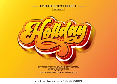 Holiday 3D editable text effect template