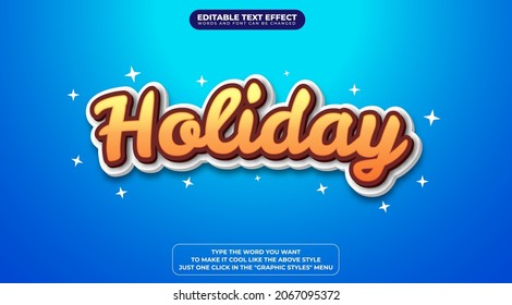 Holiday 3D Text Style Effect with Editable Text