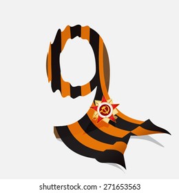 Holiday - 9 may. Victory day. Anniversary of Victory in Great Patriotic War. Vector banner with the inscription in Russian: 70 years of victory