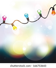 Holiday abstract background with colorful garland