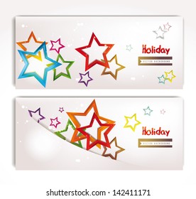Holiday abstract banners with colorful stars