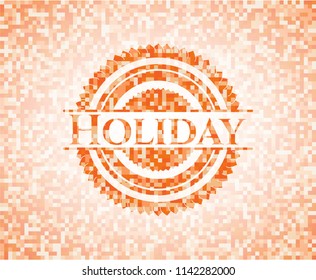 Holiday abstract orange mosaic emblem