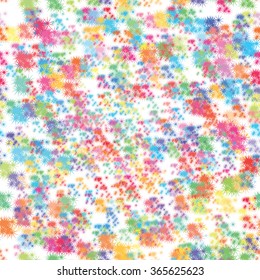 Holiday Abstract Seamless Background for Web Design with Colorful Light Stars Confetti on White. Vector