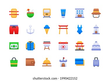 Holiday Activities Gradient Icon Set