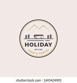 Holiday Adventure logo design vector illustration