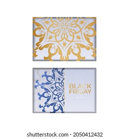 Holiday Advertising For Black Friday in beige color with luxurious pattern