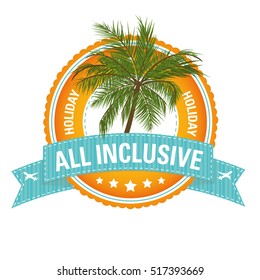 Holiday All Inclusive Button With Palm