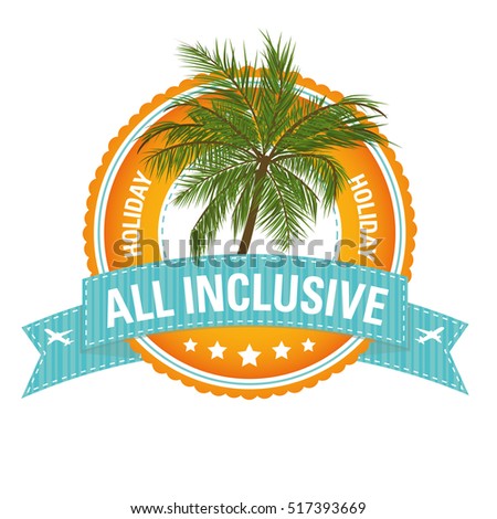 Holiday All Inclusive Button with Palm