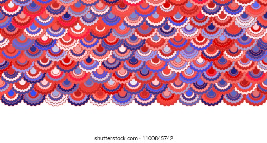 Holiday american flag ribbons bunting decoration. Patriotic USA red blue white background. Bright pattern in american colors, memorial or Independence Day ribbons border vector background.